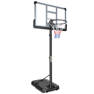 YONWAY Portable Basketball Hoop Backboard System Stand Height Adjustable 6.5ft - 10ft with 44 Inch Backboard and Wheels for Adults Teens