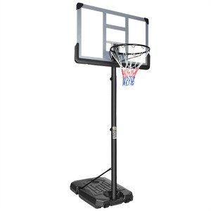 YONWAY Portable Basketball Hoop Backboard System Stand Height Adjustable 6.5ft - 10ft with 44 Inch Backboard and Wheels for Adults Teens - 1 of 4