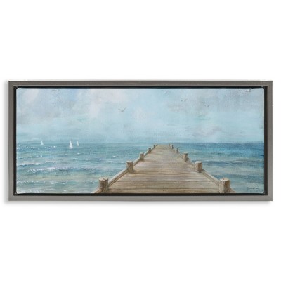 Stupell Industries Waterfront Pier Coastal Ocean View, 25" x 11"