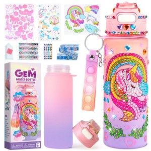 Joyfy Unicorn DIY Gem Diamond Painting Kit, Decorate Your Own Water Bottle Craft Kits, Arts & Crafts Christmas Birthday Gift for Girls Age 6+ - 1 of 4
