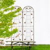 ACEPANO 40 in. W 2-Piece Outdoor Rust-Proof Metal Garden Trellis for Climbing Plants-Brown - 4 of 4
