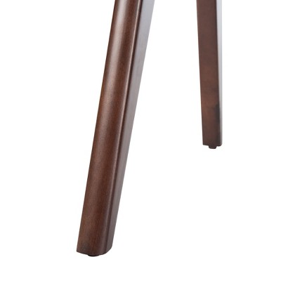 Luxurious Navy Velvet Upholstered Dining Chair with Dark Walnut Legs
