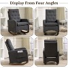 homfan Modern High Back Armchair,Comfortable Rocker With Fabric Padded Seat,Nursery Rocking Chairs With High Backrest,Side Pocket and Rubber Wood Legs - 4 of 4