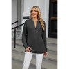 Women's V-Neck Button Long Sleeve Casual T-Shirt Fall Knitted Lightweight Tunic Tops - 3 of 4