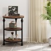Round Side Table, Small End Table with 3 Shelves for Living Room, Bedroom - 4 of 4