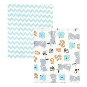 Hudson Baby Infant Silky Plush Blanket, Neutral Bunny, 30x36 inches - 1 of 2