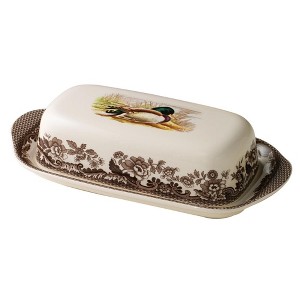 Spode Woodland Butter Dish with Mallard Design – Fine Porcelain Covered Server for Dining & Entertaining – Timeless Wildlife Motif, Country-Inspired - 1 of 4