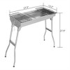 FURNIinspire Outdoor Grills, Griddles and Smokers Backyard and Camping Portable Grill, Suitable for Family Outdoor Barbecue, Silver, 28.74"*13"*7.28" - 2 of 4