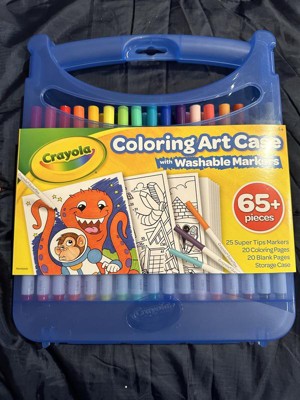 Crayola Create & Color Super Tips Marker Kit, 25 Super Tips Markers, 40  Drawing and Activity Sheets, Plastic Storage Case