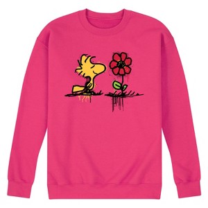 Men's - Peanuts - Woodstock Graffiti Rose Graphic Fleece Sweatshirt - 1 of 4