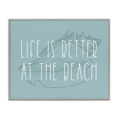 Stupell Industries Better at Beach with Shell, 14" x 11"