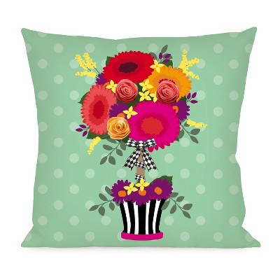 Evergreen Floral Topiary Interchangeable Pillow Cover Durable and Well Made Home and Garden Dcor For Lawn Patio Yard
