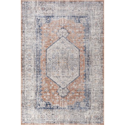 Nuloom Iana Medallion Spill Proof Treated Pet Friendly Premium Machine Washable Area Rug