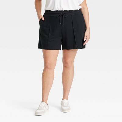 Women's High-Rise Midi Pull-On Shorts - Ava & Viv™ Black 1X