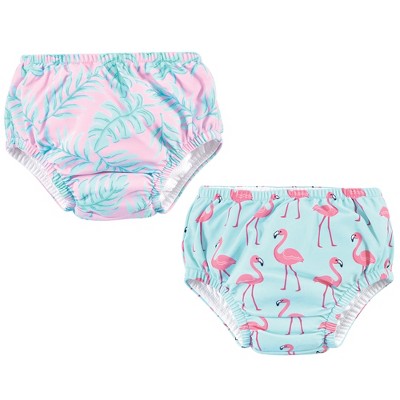 Hudson Baby Infant and Toddler Girl Swim Diapers, Flamingos