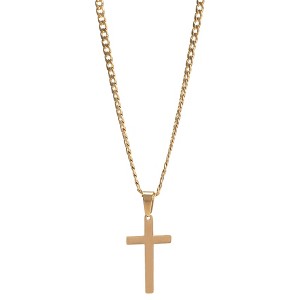 Dicksons Justified Cross Pendant Men's 24 Inch Stainless Steel Everyday Necklace in Jewelry Box with Sentiment Card - 1 of 4