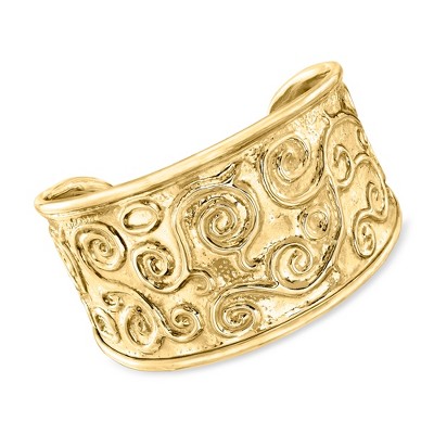 Ross-Simons Italian 18kt Gold Over Sterling Swirl Cuff Bracelet Size 7