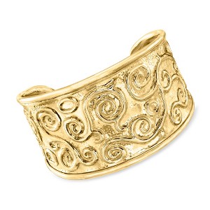 Ross-Simons Italian 18kt Gold Over Sterling Swirl Cuff Bracelet Size 7 - 1 of 2