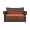 WestinTrends 4 Piece Outdoor Wicker Rattan Conversation Sofa set with Coffee table - 2 of 4