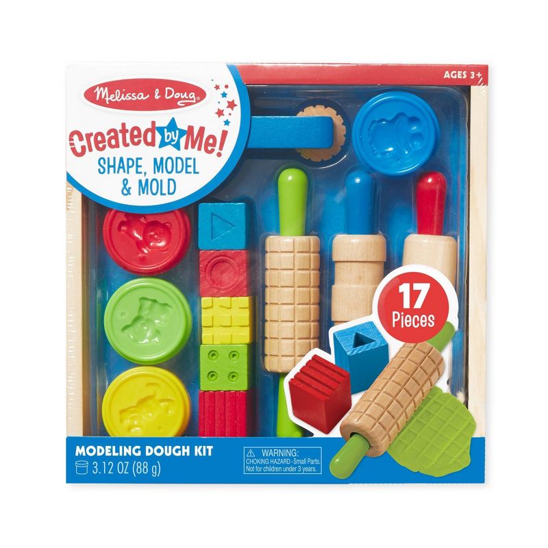 Melissa &#38; Doug Shape, Model, and Mold Clay Activity Set - 4 Tubs of Modeling Dough and Tools, 1 of 13