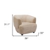 HomeRoots 39" Beige And Black Faux Shearling And Upholstered Arm Chair - 3 of 4