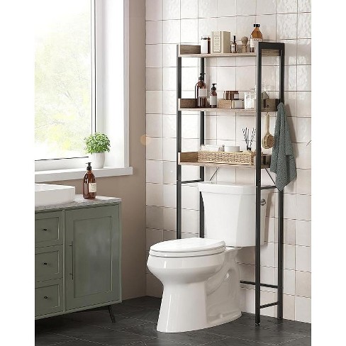 Over The Toilet Storage, 3-Tier Industrial Over Toilet Bathroom Organizer,  Bathroom Shelves Over Toilet with Adjustable Feet