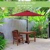 Tangkula 9' Outdoor Patio Umbrella Offset w/LED Light No Base Beige/Burgundy/Tan - 2 of 4