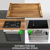 30 x 22 Inch Acacia Wood Noodle Board Stove Cover with Handles for Electric Stove Gas Stove - 2 of 4