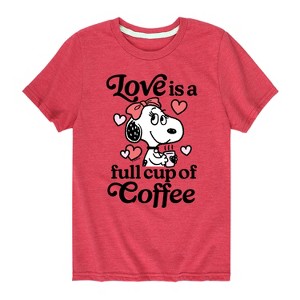 Boys' - Peanuts - Love Is A Full Cup Of Coffee Short Sleeve Graphic T-Shirt - 1 of 4