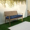 37" x 17" x 2" Sunbrella Canvas Tufted Outdoor Bench Cushion - Sorra Home - 2 of 3