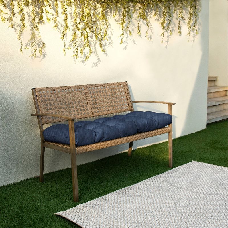 60" x 19" x 3" Sunbrella Canvas Tufted Outdoor Bench Cushion - Sorra Home, 3 of 6
