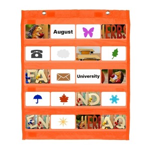 Unique Bargains Magnetic Wall Hanging Small Double-Sided Classroom Pocket Chart - 1 of 4
