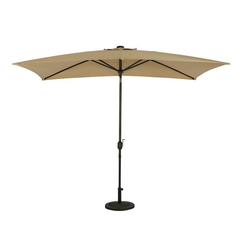 10&#39; x 6.5&#39; Rectangular Nassau Market Patio Umbrella with LED Bulb Lights Champagne - Island Umbrella, 3 of 15
