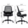 Ergonomic Office Chair, Mesh Office Desk Chair with Flip up Arms & Lumbar Support, Swivel Computer Task Chair for for Long Hours Study and Work - 3 of 4