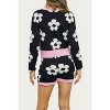Women's RETRO FLORAL KNIT CREWNECK CROPPED SWEATER - J.NNA - 2 of 2
