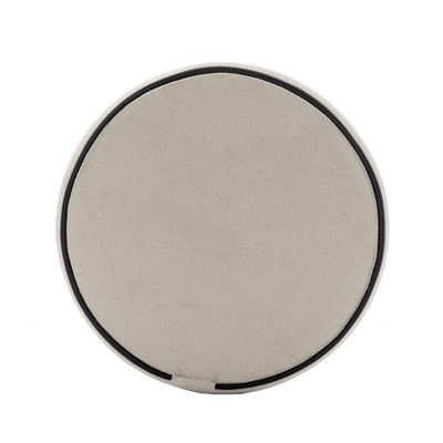 Cream Boucle Round Pouf Ottoman Footstool