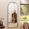 56 Inch Arched Full Length Mirror with Aluminum Alloy Frame Black Standing Wall Mounted Floor Mirror Large Dressing Mirror - 3 of 4