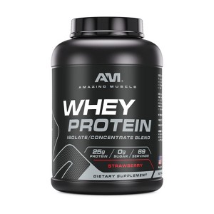 Amazing Muscle Whey Protein Isolate & Concentrate Strawberry Flavor 5Lbs - 1 of 1