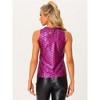 INSPIRE CHIC Women's Party Shiny Sleeveless Keyhole Back Club Metallic Tank Top - 4 of 4