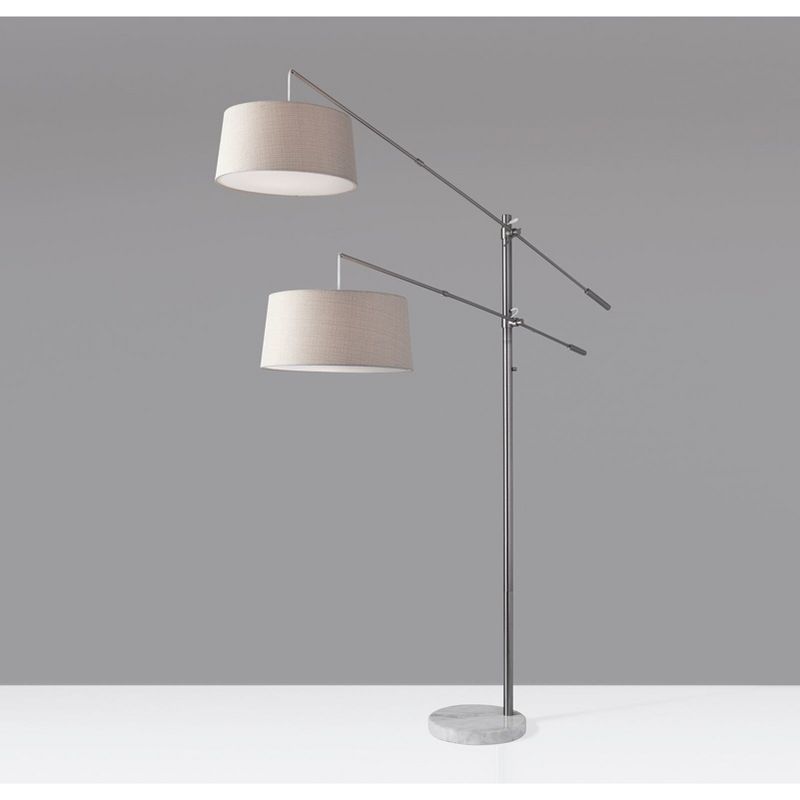 78&#34; Manhattan Two Arm Arc Lamp Steel  - Adesso, 3 of 9