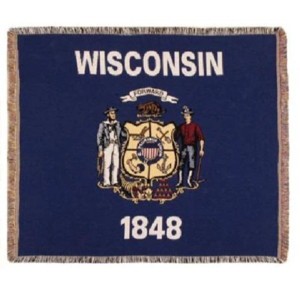Simply Home White and Blue Tapestry Flag of Wisconsin - 1 of 1