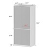 Famapy White Armoire With Hanging Rod and Mirrored Doors - 4 of 4