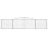 vidaXL Galvanized Iron Arched Gabion Basket, Decorative and Sound-Insulating Garden Barrier with Durable Construction and Wide Application, Silver - 3 of 4
