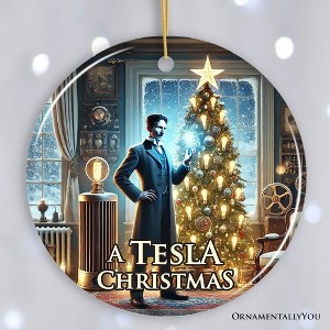 Nikola Tesla Christmas Ornament, Scientific Gift for Science Nerd or Teacher| OrnamentallyYou - 1 of 4