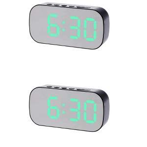 REGALWOVEN 2 Pcs Plastic Digital Corded Adjustable Electric Alarm Clock 5.1 x 2.6 x 1.4 inches - 1 of 4