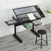 SEVOBAL Desks Adjustable Drawing Table with Stool, Storage, Professional Drafting Desk for Artists, Students, Home Office, Black, 39.68"*27.73"*6.77" - 2 of 4