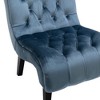 Okak Modern Armless Velvet Accent Chair, Upholstered Fabric Button Comfortable Chair with Wooden Legs - 4 of 4
