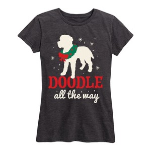 Women's - Instant Message - Doodle All the Way Short Sleeve Graphic T-Shirt - 1 of 4