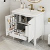 30" Vintage Bathroom Vanity with Sink and Soft Close Doors,Freestanding Cabinet with Shelf and Drawer-Baofuwish - 2 of 4