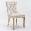 Kumasinova Set of 2 Tufted Solid Wood Dining Chair, Velvet Upholstered Kitchen Chair with Chrome Stainless Steel Plating Legs & Nailhead Trim - 2 of 4